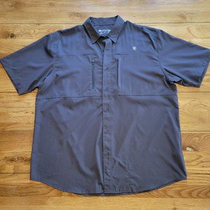 Ariat Tek Sz XL Button Up Gray Shirt
